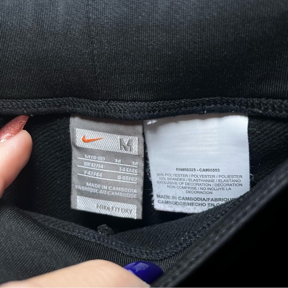 Nike Dri Fit Black Track Pants Elastic Drawstring Waistband Bootcut Hem Active - Picture 2 of 11